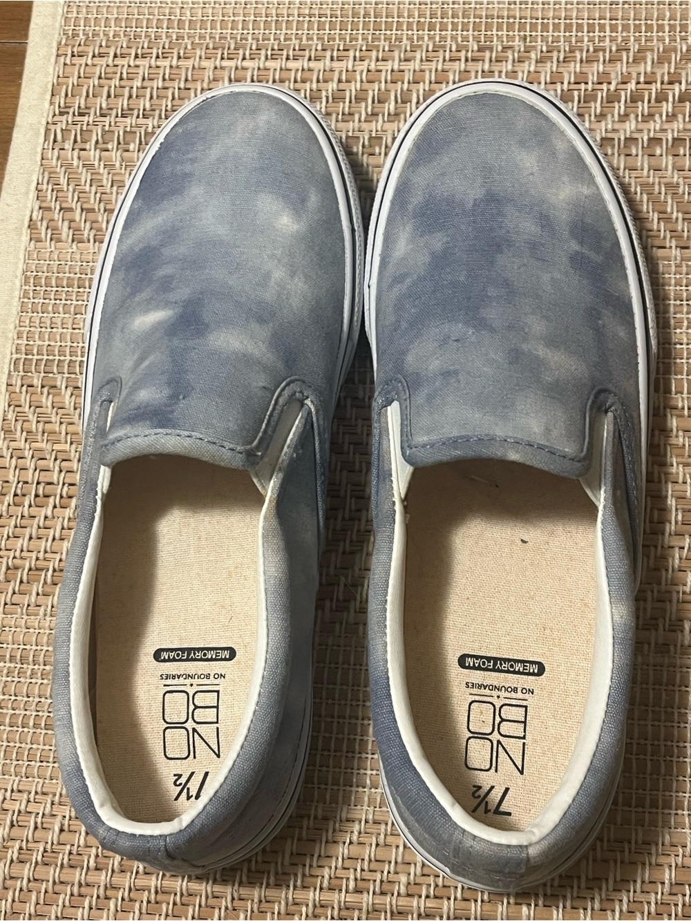 Women’s Slip-On Canvas Shoes in Washed Blue - Casual Comfort